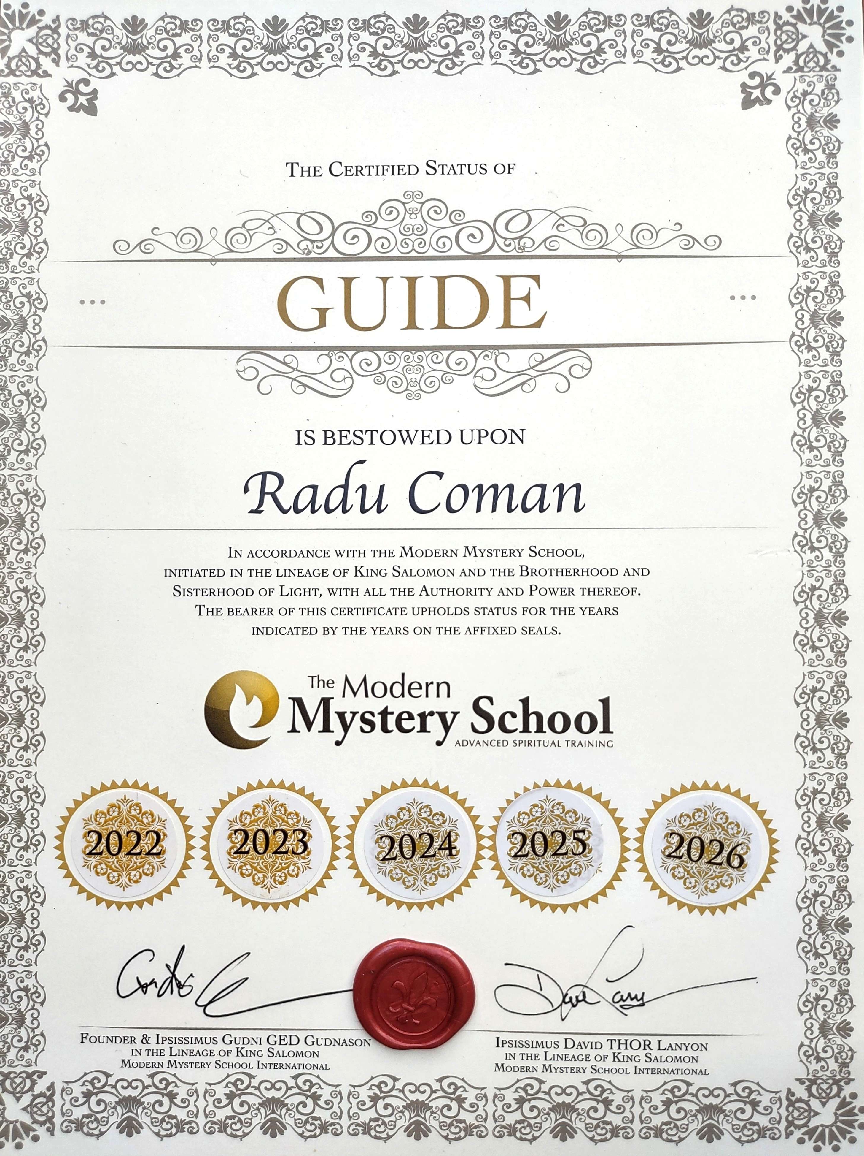 Guide Certification - Radu