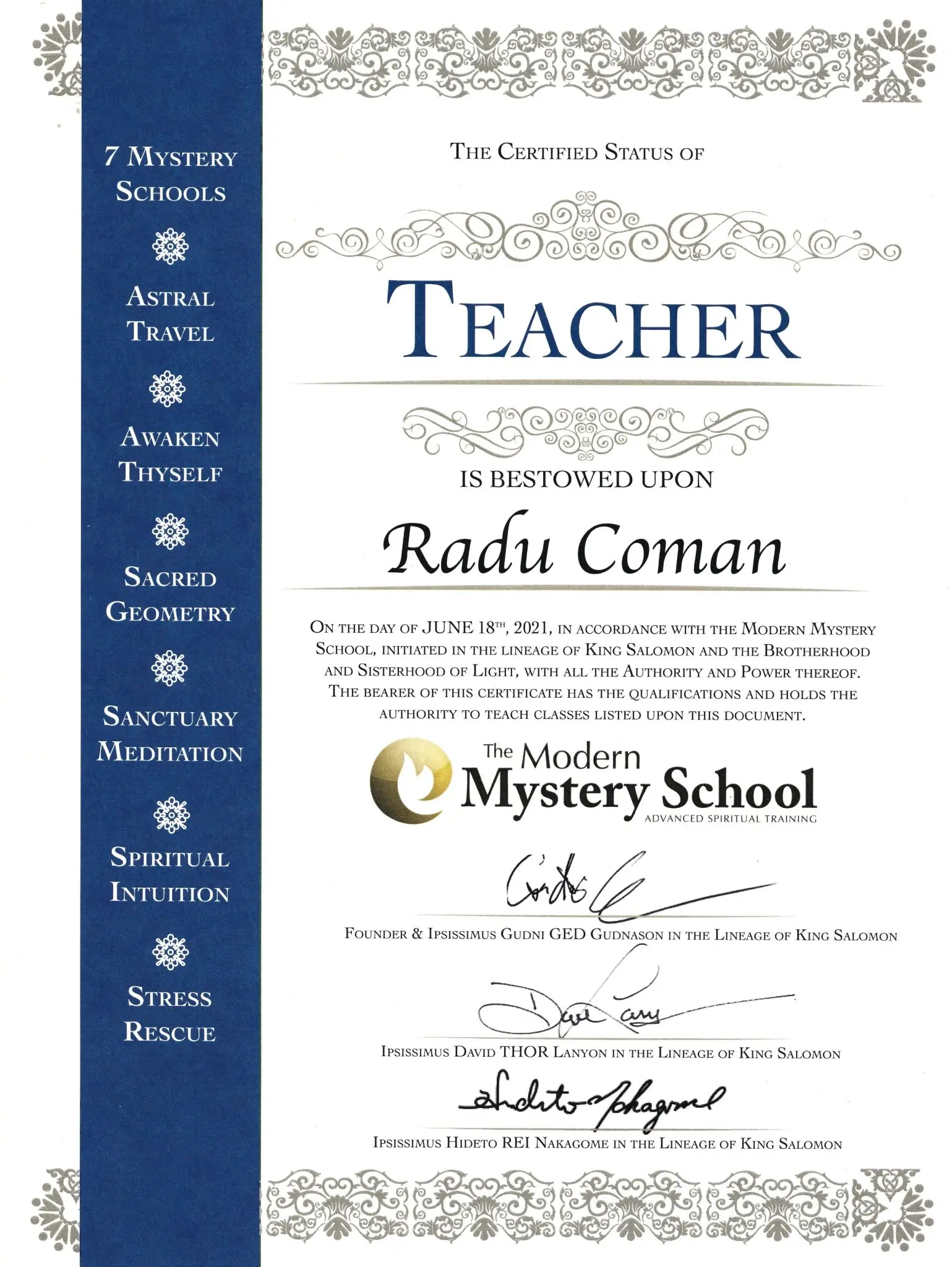 Teacher Certification - Radu